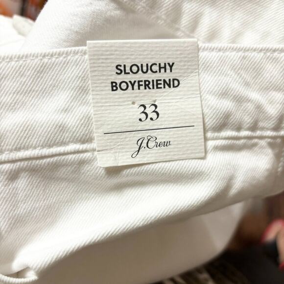 NWT J.CREW Slouchy Boyfriend Jeans in White READ DESCRIPTION SZ 16 - Picture 9 of 12